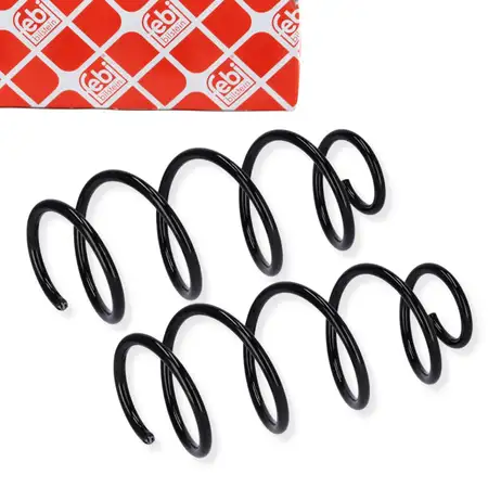 2x febi 181327 Fahrwerksfeder Schraubenfeder f&uuml;r VW Polo 5 1.2/1.4 TSI Vorne 6R0411105