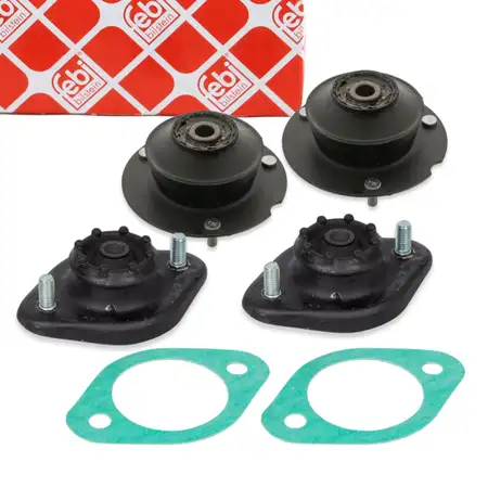 4x febi Federbeinst&uuml;tzlager Federbeinlager Domlager + W&auml;lzlager f&uuml;r BMW 3er vorne + hinten