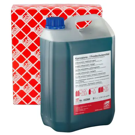 5L febi 22268 K&uuml;hlerfrostschutz BLAU f&uuml;r AUDI BMW MINI MERCEDES OPEL SMART VW