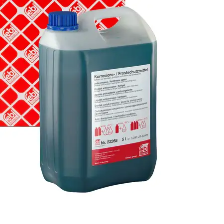 5L febi 22268 K&uuml;hlerfrostschutz BLAU f&uuml;r AUDI BMW MINI MERCEDES OPEL SMART VW