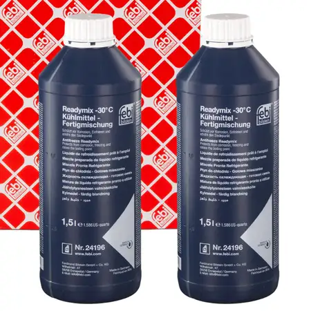 2x 1,5L febi 24196 K&uuml;hlerfrostschutz BLAU READY MIX f&uuml;r MERCEDES 235.0 0009890825