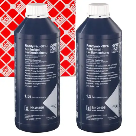 2x 1,5L febi 24196 K&uuml;hlerfrostschutz BLAU READY MIX f&uuml;r MERCEDES 235.0 0009890825