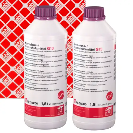 2x 1,5L febi 38200 K&uuml;hlerfrostschutz LILA f&uuml;r AUDI SEAT SKODA VW TL 774-J