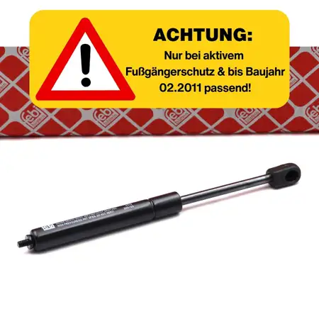 febi 103856 Motorhaubend&auml;mpfer f&uuml;r BMW 5er F10 F11 bis 02.2011 51237207188 MHD 07.2030