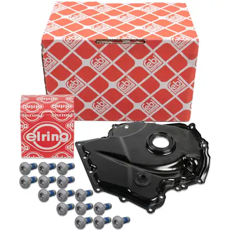 febi Steuergeh&auml;usedeckel + ELRING Schrauben f&uuml;r VW Golf 5 6 Passat B6 B7 1.8/2.0 TFSI