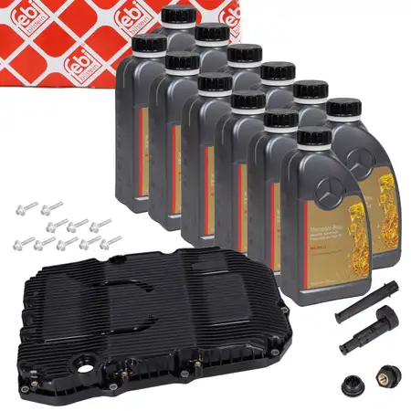 febi Automatic Transmission Oil Pan 9G-Tronic 725 + 12L ORIGINAL Mercedes Transmission Oil