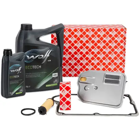 febi Getriebefilter Satz 7-Gang 724.0 DCT + 6L WOLF Getriebe&ouml;l MERCEDES W176/177/246/247