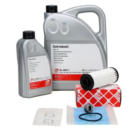 FEBI Getriebefilter Satz + 6L Getriebe&ouml;l AUDI SEAT SKODA VW DSG DQ500 DQ400E