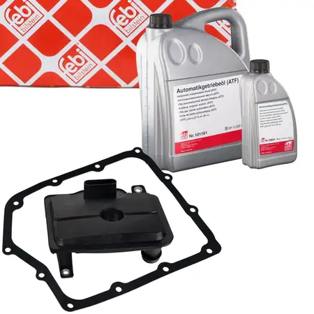 febi Getriebefilter + Dichtung + 6L Getriebe&ouml;l f&uuml;r CHRYSLER Grand Voyager 5 FIAT Freemont