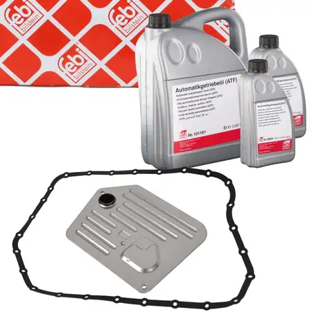 febi Getriebefilter + Dichtung + 7L Getriebe&ouml;l f&uuml;r AUDI A6 S6 RS6 C5 A8 S8 4D 5HP24