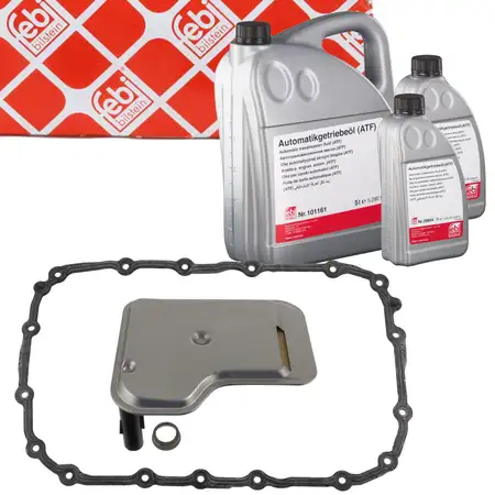 febi Getriebefilter + Dichtung + 7L Getriebe&ouml;l f&uuml;r BMW E81-88 E90-93 X1 GM6L45 6L45E GL45R