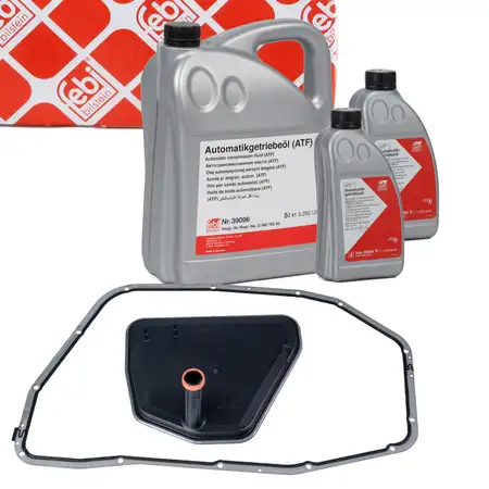 febi Getriebefilter + Dichtung + 7L Getriebe&ouml;l f&uuml;r AUDI A4 B8 A5 8T 8F A6 C6 Q5 8RB 0B6