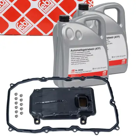 febi Getriebefilter + Dichtung + 10L Getriebe&ouml;l f&uuml;r VW Touareg 7P AUDI 4LB Cayenne 92A 0C8