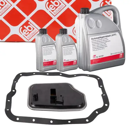 febi Getriebefilter + Dichtung + 7L Getriebe&ouml;l f&uuml;r FORD Fiesta 5 Focus 1 2 C-Max DM2 4F27E