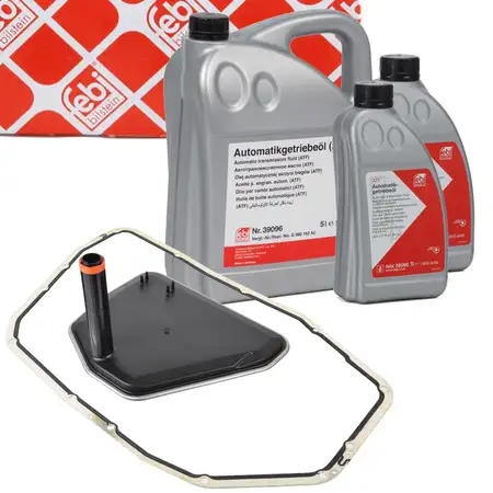 febi Getriebefilter + Dichtung + 7L Getriebe&ouml;l f&uuml;r AUDI A4 B6 B7 A6 C6 A8 4E VW Phaeton