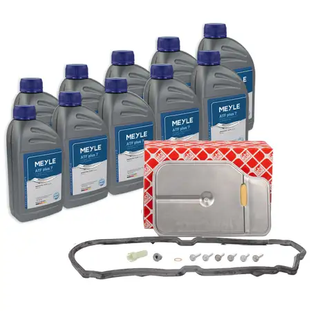 febi Getriebefilter Satz + 10L MEYLE ATF Plus 7 Getriebe&ouml;l f&uuml;r MERCEDES 7-Gang 722.9