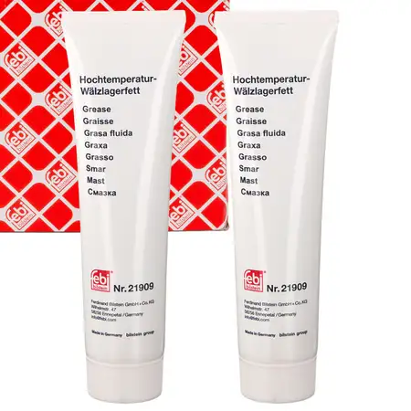 2x 150g febi 21909 Hochtemperaturschmierstoff Radlagerfett GR&Uuml;N MB 265.1 NLGI 2