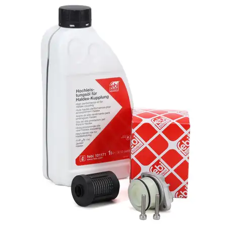 febi Hydraulikfilter Haldex-Kupplung + 1L &Ouml;l f&uuml;r VW Golf 6 Passat B6 B7 Sharan Tiguan T5
