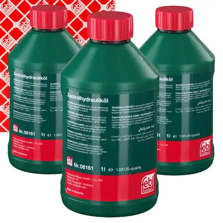 3L 3 Liter febi 06161 Hydraulik&ouml;l GR&Uuml;N AUDI BMW FORD MINI OPEL PSA VOLVO VW