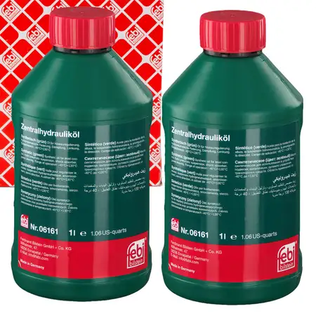 2L 2 Liter febi 06161 Hydraulik&ouml;l GR&Uuml;N AUDI BMW FORD MINI OPEL PSA VOLVO VW