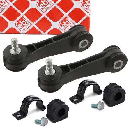 2x febi Koppelstange + 2x Stabilager 18mm + Halterung f&uuml;r VW GOLF 4 8L Leon 1 vorne