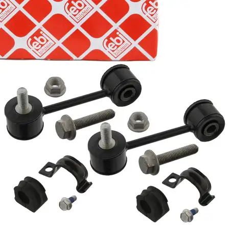 2x febi Koppelstange + 2x Stabilager 21mm + Halterung f&uuml;r VW Golf 4 Leon Octavia 1 vorne