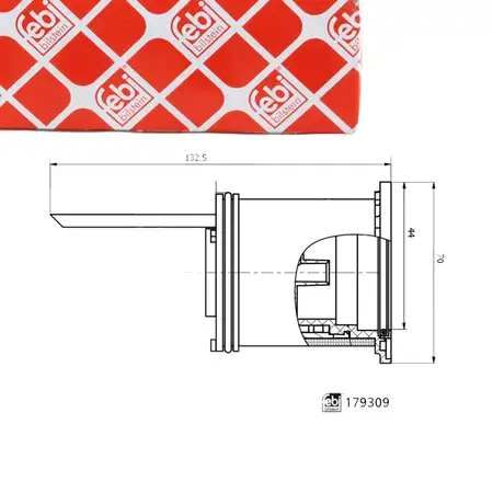 febi 179309 Kraftstofffilter Dieselfilter f&uuml;r AUDI A4 B9 A6 C8 Q5 FYB A5 F5 A7 4KA 2.0 TDI