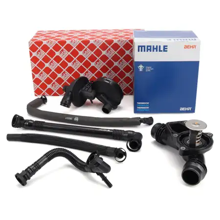 MAHLE Thermostat + febi Rep.-Satz Kubelgeh&auml;useentl&uuml;ftung f&uuml;r BMW E46 E39 E60 X3 M52 M54