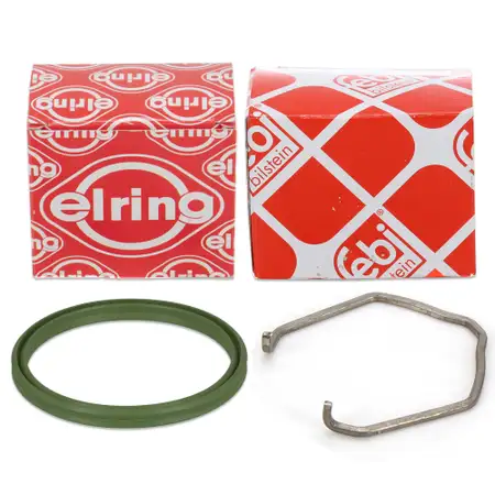 ELRING Dichtring Ladeluftschlauch + febi Halteklammer VW Polo 9N Ibiza 3 Fabia 2 1.4 TDI