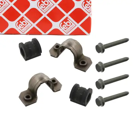 2x febi 37655 Stabilisatorlager 208mm + Halterung f&uuml;r VW Polo 9N AUDI SKODA Fabia 1 vorne