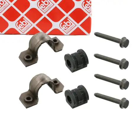 2x febi 37656 Stabilisatorlager 18mm + Halterung f&uuml;r VW Polo 9N SEAT Cordoba 3 0AQ vorne