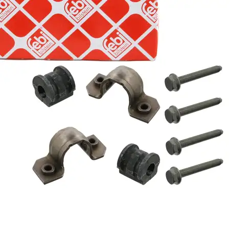 2x febi 37657 Stabilisatorlager 16mm + Halterung f&uuml;r VW Polo Ibiza Mii Citigo Fabia vorne