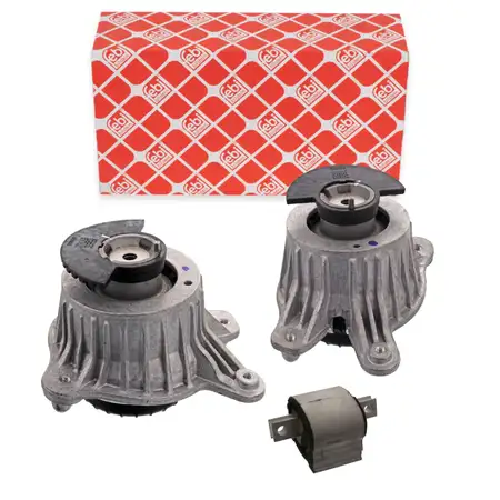 2x febi Motorlager + 1x Getriebelager f&uuml;r MERCEDES W205 S205 2.2 CDI OM651 7G Automatik