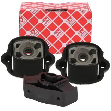 2x febi Motorlager + Getriebelager f&uuml;r MERCEDES-BENZ W123 M115 OM615 OM617 mit Automatik