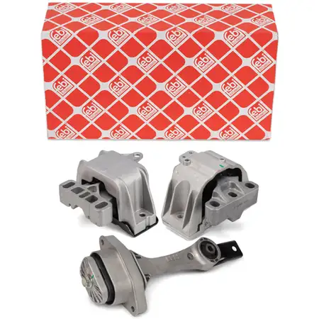 3 febi engine mounts for VW Golf 4, SEAT Leon 1M, and &Scaron;KODA Octavia 1 (1.4/1.6 16V) with manual transmission