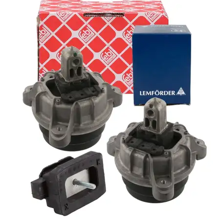 2x febi Motorlager + LEMFR&Ouml;RDER Getriebelager f&uuml;r BMW F10 F11 F07 535i F12 F13 640i N55