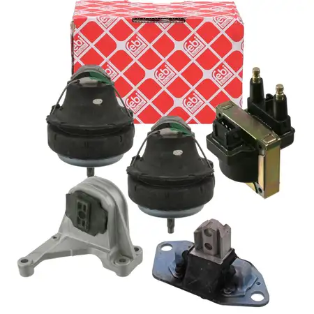 5x febi Motorlager f&uuml;r VOLVO S60 I S80 I V70 II XC90 I 2.0/2.4/2.5 T / T5 ab Fgst.