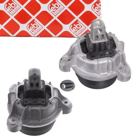 2x febi Motorlager Hydrolager f&uuml;r BMW 5er F10 F11 F07 518d 520d 525d N47 links + rechts