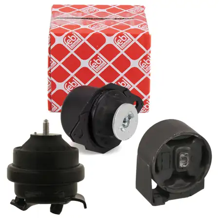 3x febi Motorlager Hydrolager f&uuml;r VW Golf 2 Jetta 2 1.6 1.8i/GTI 1.6 D mit