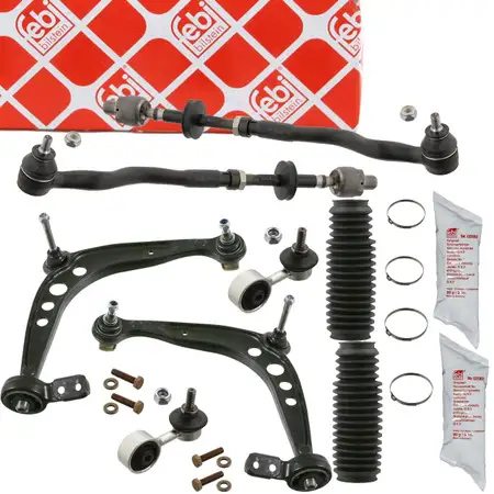 febi Querlenker + Hydrolager + Koppelstange + Spurstange f&uuml;r BMW 3er E36 Z3 vorne unten