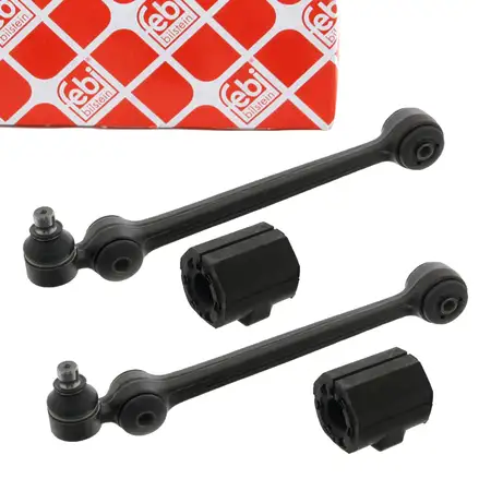 2x febi Querlenker + Traggelenk + Stabilager f&uuml;r VW Polo Derby 86 86C AUDI 50 vorne unten