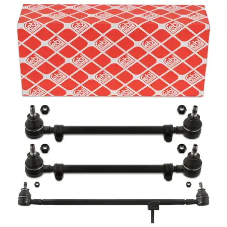 febi Steering Bar + 2x Tie Rods for MERCEDES-BENZ /8 W114 W115 (Front)