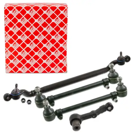 febi Lenkstange + Spurstange + Kopf + Umlenkhebel Set f&uuml;r BMW 5er E28 6er E24 vorne