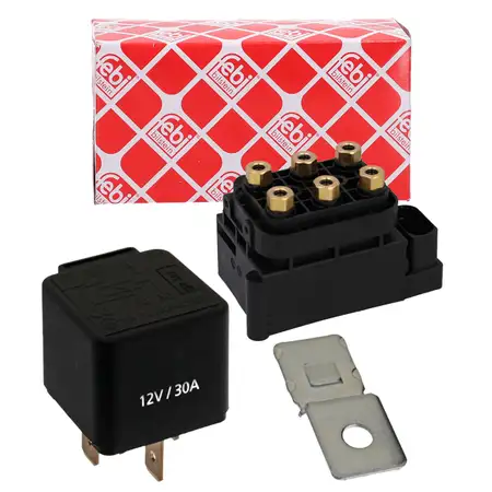 febi Magnetventil + Relais 30A Kompressor Luftfederung f&uuml;r AUDI Q7 4LB VW Touareg 7L