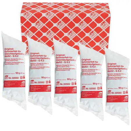 5x 90g febi 02582 Molybd&auml;nfett Schmierfett Hochtemperaturfett Antriebswelle