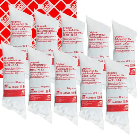10x 90g febi 02582 Molybd&auml;nfett Schmierfett Hochtemperaturfett Antriebswelle