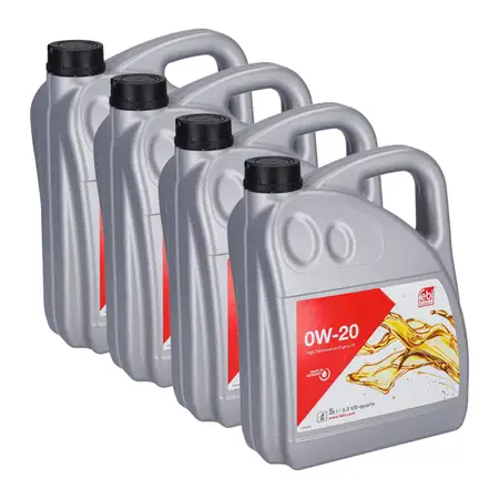 20L febi 177648 0W-20 Motor&ouml;l f&uuml;r BMW LL-17 FE+ MB 229.71/72 Opel OV0401547 VCCRBS0-2AE