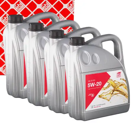 20L febi 108352 5W-20 Motor&ouml;l f&uuml;r Ford WSS-M2C948-B / M2C945-A Fiat 9.55535-CR1