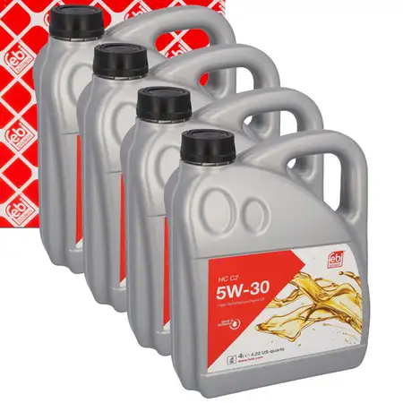 16L febi 173444 5W-30 Motor&ouml;l f&uuml;r Fiat 9.55535-S1 PSA B71 2290 Honda Toyota Suzuki
