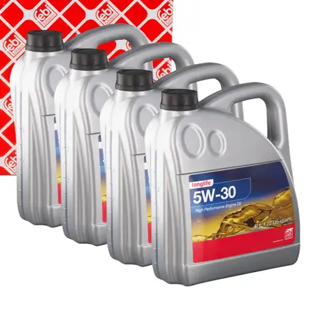 16L febi 32942 5W-30 Motor&ouml;l f&uuml;r MB 229.51/52 dexos2 VW 502/505.00 Fiat 9.55535-S3